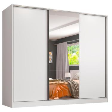 Imagem de Guarda Roupa Juvenil Kevin 3 Portas de Correr Espelho Madesa