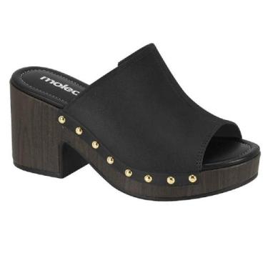 Imagem de Tamanco moleca meia pata ref 5549.107.9569 feminino, 38, Preto, Dourad