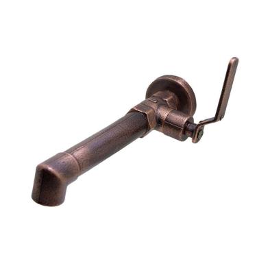 Imagem de Torneira Pia Lavatório Banheiro Parede Industrial Rustico Rosé Cobre Velho Metal Luxo