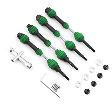 Imagem de 4 peças 1/10 de metal dianteiro traseiro eixo de substituição RC para TRAXXAS Hoss/Rustler/Slash/Stampede 1/10, acessório verde