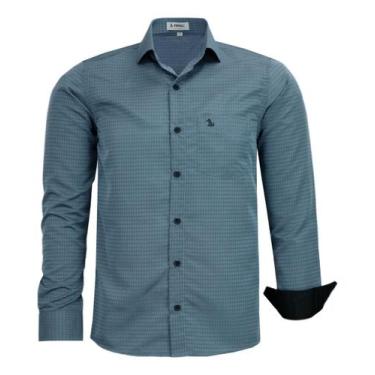 Imagem de Camisa Social Amil Comfort Com Bolso Não Amassa 1853, Jeans, 4