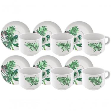 Imagem de Conjunto De Xícaras E Pires De Chá Tramontina Graziela Em Porcelana 240ml