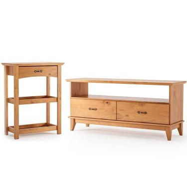 Imagem de Rack para Tv de até 55" e Aparador para Sala 100% Madeira Lisboa