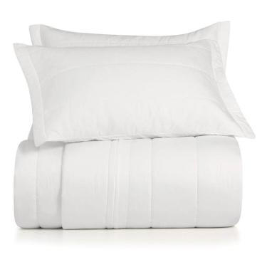 Imagem de Jogo de Colcha Queen 3 Peças Altenburg Algodão Lux 200 Fios  Branco