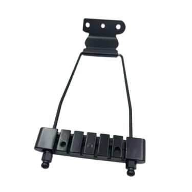 Imagem de YIJU Ponte com estandarte, espaçamento de 10mm entre as cordas, acessório de metal para baixo de 6 cordas (faça você mesmo), Preto