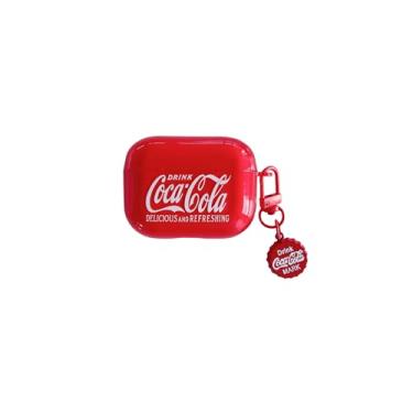 Imagem de Capa de TPU macio com pingente de chaveiro compatível com Apple AirPods 1 2 3 4 Pro Food Cool Fun Modern Special Unique Creative Bright Red Color Men Boys Girls Kids (bebida de coca, para AirPods Pro