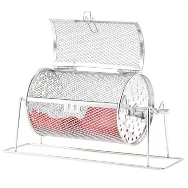 Imagem de MXOYOXM Tambor de sorteio de 18 cm x 12 cm, giratório de roda de bilhete de sorteio prateado com suporte compacto para bilhete de rifa, gaiola de tambor comporta até 600 ingressos, ideal para eventos