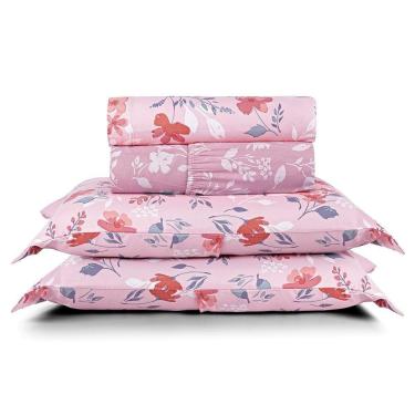 Imagem de Jogo De Lençol Casal Sublime 400 Fios Micropercal Toque De Algodão 4 Peças Flora - 100% Poliéster