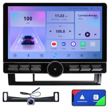 Imagem de Kit de painel estéreo de carro de 10 polegadas de substituição para Toyota Tacoma Radio Upgrade 2005-2015, unidade de cabeça de tela sensível ao toque QLED com fio CarPlay sem fio Andriod Navegação