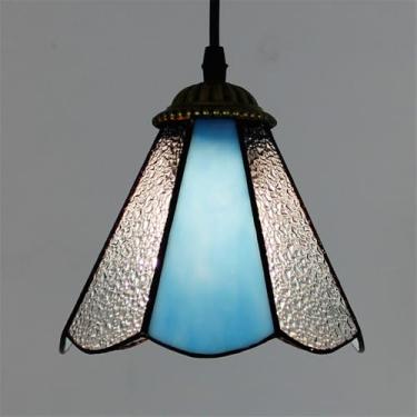 Imagem de Luminária pendente contemporânea de vidro colorido com LED, estilo retrô americano, para sala de estar, restaurante, quarto, casa de campo, hotel, corredor, café ou bar (Estilo 32 17CM)