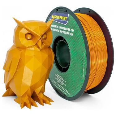 Imagem de Filamento de Impressora 3D PLA Dourado 1.75mm 1KG Cor Brilhante Textura Macia Masterprint Filamento 3D