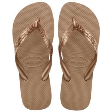 Imagem de Havaianas Chinelo feminino de tiras, Ouro rosa, 7-8