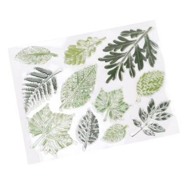 Imagem de Selo de Folha Verde Diy Mão Conta Scrapbook Terminado Selo álbum de Fotos Decoração