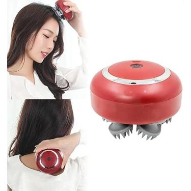 Imagem de Massageador Elétrico de Cabeça USB Tipo C – Portátil, 3 Modos de Massagem, Anti-Estresse e Super Relaxante | Vinho