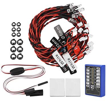 Imagem de Luz de Controle Remoto Com Vários Modos Piscantes para Tamiya, HSP CC01 1/10 1/8. Adequado para a Maioria Dos Carros de Controle Remoto, é Fácil de Instalar e remover. LEDs:
