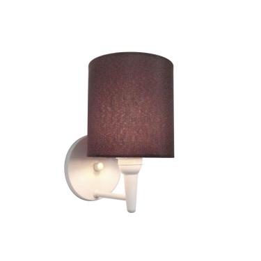 Imagem de Arandela Cilindrica Md-2009 Base Branco Cúpula Em Tecido 14x15cm Café - Bivolt