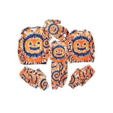 Imagem de Conjunto de pijama PATPAT Family Matching Halloween Tie Dye Orange