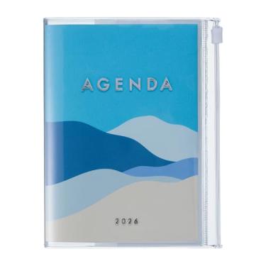 Imagem de MARK'STYLE Agenda vertical semanal A6 de 16 meses (setembro de 2025 a dezembro de 2026) com capa de PVC transparente macia, recarregável, com bolso, para organização e planejamento diário (azul