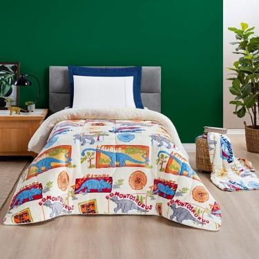 Imagem de Coberdrom Bouti Kids Solteiro 01 Peça Manta Alta 150g - Dino