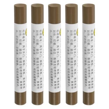 Imagem de Giz de cera de reparo de móveis, 5 peças - bastão de enchimento de cera de madeira, marcadores de móveis para retoque - para arranhões, buracos, mesas, mesas de madeira, coberturas de piso de madeira