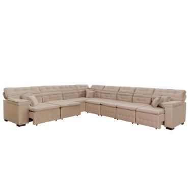 Imagem de Sofá Magno 3.97x4.57m De Canto, Retrátil E Reclinável - Bege