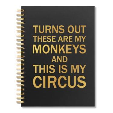 Imagem de Vgrti Turns Out These are My Monkeys and This is My Circus Spiral Notebook, Caderno de escritório engraçado, presentes de humor de trabalho para mulheres e homens, colegas de trabalho, presentes de