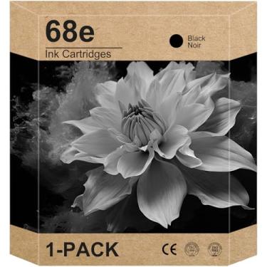 Imagem de ALZ-LZHQ Cartucho de tinta preta 68e 1 pacote de substituição para HP Ink 68 68e 68XL série de tinta preta funciona para Envy 6152e, 6155e, 6552e, 6555e, 6558e Impressora 68 Tinta (1 preta)