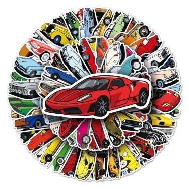 Imagem de Pacote de adesivos Cartoon Car, 51 unidades — Grafite colorido para veículos