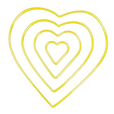 Imagem de oshhni Conjunto de 4 Anéis de Macramê em Ferro com Formato de Coração e Flores para Artesanato, Bijuterias, Decoração de Parede e Casa