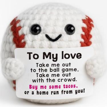 Imagem de TKGIFTHOT Funny Romantic Crochet Baseball Gifts for Lovers Boyfriend – Tacos & Home Run Softball Gift for Valentine's Day, Anniversary, Birthday Present for Boyfriend, Girlfriend, Husband, Wife