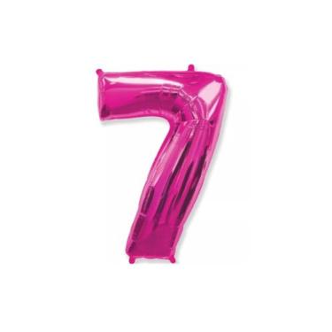 Imagem de Balao metalizado 75cm rosa numero 7 - Warna