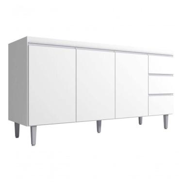 Imagem de Balcão Gabinete Andreia 160cm Ajl Cor Cinza-escuro