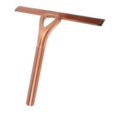 Imagem de Rodo de chuveiro para portas de vidro, rodo de janela de silicone de aço inoxidável 304, ferramenta de limpeza de banheiro, rodo de vidro, porta de chuveiro com ganchos para limpeza de janelas (bronze