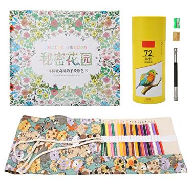 Imagem de Kit profissional de lápis colorido à base de óleo, 72 cores vibrantes, materiais de arte premium com extensor, apontador de borracha, livro desenhado à mão para artistas,