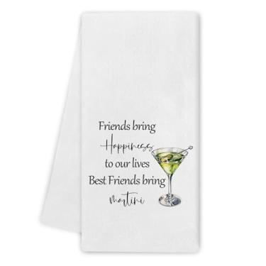 Imagem de Noaleviax Friends Martini Toalhas de cozinha - Presentes inspiradores de Martini para amigos, decoração martini, toalhas de mão engraçadas amizade Tini pano de prato para banheiro cozinha decorativo