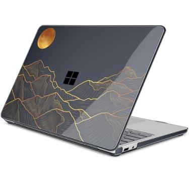 Imagem de Batianda Capa para laptop Microsoft Surface de 13 polegadas Copilot+ PC 2025 (modelo mais recente), capa rígida ultrafina leve e resistente a arranhões com proteção profissional, Golden Mountain