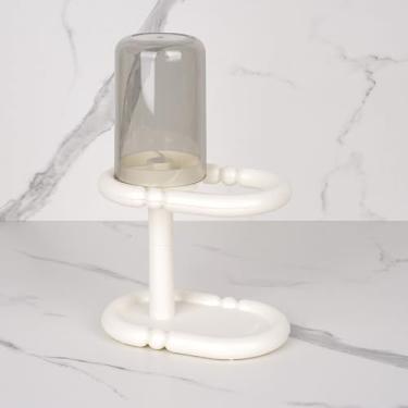 Imagem de Suportes de escova de dentes para banheiro, pasta de dente de plástico e suporte de escova de dentes com copo, suporte de escova de dentes elétrica para armazenamento de acessórios de bancada de