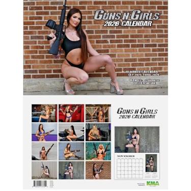 Imagem de Calendário de parede 2026 armas e meninas 16 meses com pôster, armas táticas, hot pin up, sexy, biquíni feminino EUA