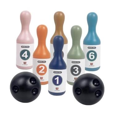 Imagem de Yunhgft Jogo de Boliche Infantil, Jogo de Boliche Leve, Jogos de Jardim E Brinquedos Esportivos para Desenvolver Habilidades Numéricas.