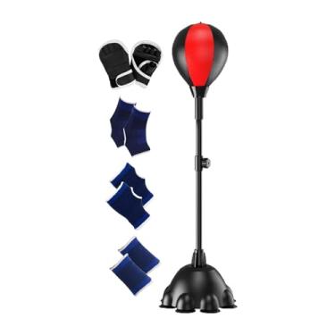 Imagem de Colaxi Bola de reação de boxe Bolsa de boxe de bola reflexo ajustável para fitness mma exercício, Preto Vermelho