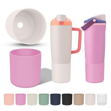 Imagem de KGULQ 2 peças de bota superior compatível com Owala Freesip Sway 850 g e 1,134 g, alta antiderrapante, evita arranhões, manga protetora para garrafa de água e copo Sway