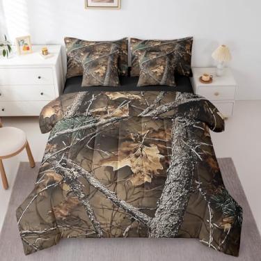 Imagem de Erosebridal Jogo de cama de campo, rústico, casa de fazenda, 7 peças, campo, campo, floresta floresta, campo, campo, campo, campo, campo, caça, camuflagem, chalé com edredom para crianças, meninos,