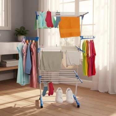 Imagem de Varal de Chão Multiúso: Dobrável, Retrátil, Rodinhas e Seca até 30kg