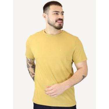 Imagem de Camiseta Ellus Masculina Cotton Fine Easa Duocolor Mostarda-Masculino