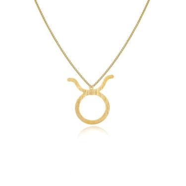 Imagem de Colar Personalizado Signo De Touro Folheado Em Ouro 18k