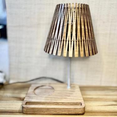 Imagem de Luminária Fly De Mesa Mdf Laminado Freijo Madeira Natural