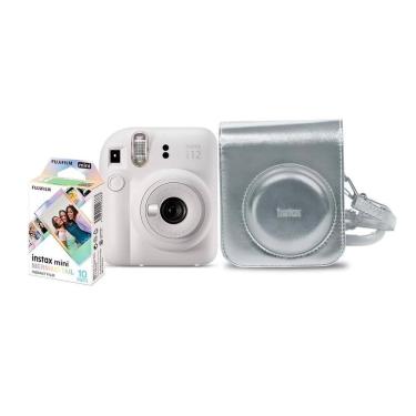 Imagem de Kit Câmera Instantânea Instax Mini 12 Branca com Pack 10 fotos e Bolsa Branca