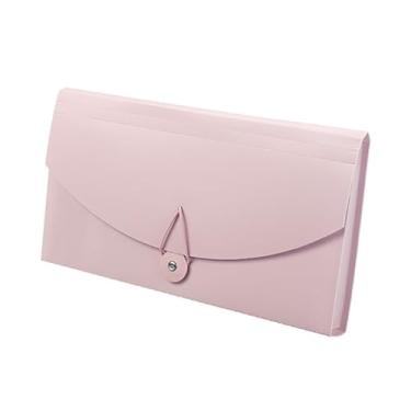Imagem de AYNEFY Pasta de Arquivo Expansível Com 13 Bolsos, Organizador de Documentos Portátil, Armazenamento de Plástico Durável para Escritório, Sala de Aula, Viagens (Rosa)
