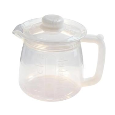 Imagem de ＫＬＫＣＭＳ Bule de silicone multiuso, jarra, jarra de água portátil à prova de vazamentos, cafeteira para temperos, sucos e bebidas em geral, para uso, Claro