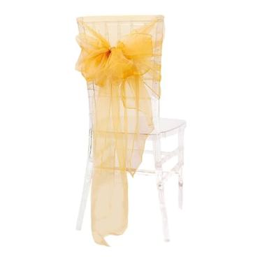 Imagem de Naroote Decoração de Casamento Cadeira Traseira Elegante Fio Conjunto para Banquetes e Casamentos Cadeira Arcos Faixas Brancas 10 Peças (160.03)